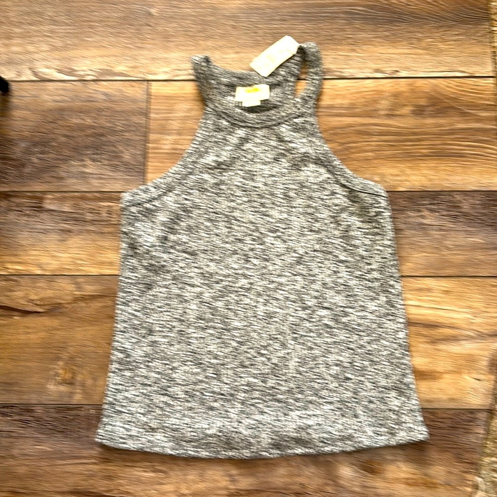Maeve by Anthropologie Stretch Ribbed Gray Tank Size S